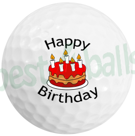 Personalised Happy Birthday Cake Golf Balls, 12 ball pack at Best4Balls