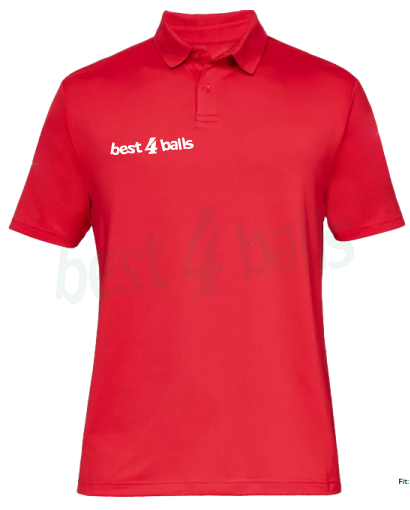 Red Under Armour Performance Polo personalised no minimum quantity at Best4Balls